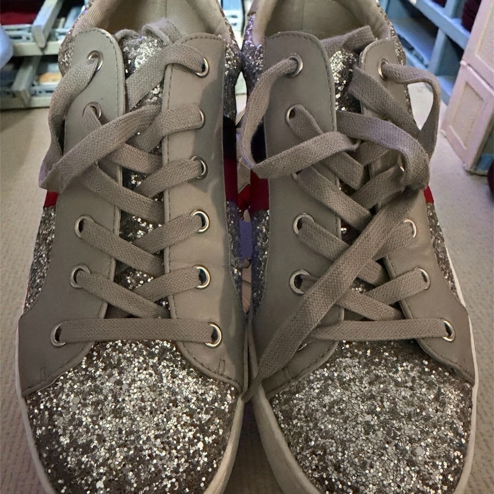 Steve Madden Silver Glitter Sneakers